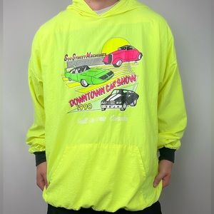 VINTAGE 90s NEON CAR SHOW WINDBREAKER